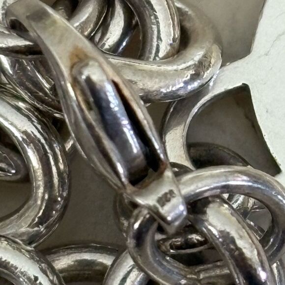 Tiffany & Co. 925 Sterling Silver Round Tag Chunky Link Bracelet Vintage Rare - Picture 4 of 7